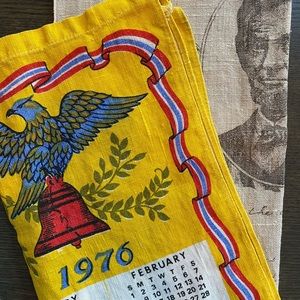 Vintage linen tea towels 1776 and Abe Lincoln